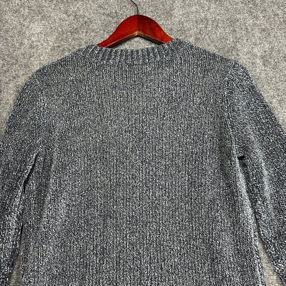 Orvis Sweater Womens Small Blue Chenille Knit Long Sleeve Split Hem V Neck - Picture 8 of 8